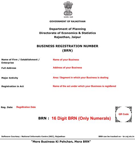 what is brn number|rajasthan brn registration.